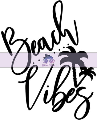 Glitter Chimp Adhesive Vinyl Decal - Beach Vibes Palm Tree - 3.5