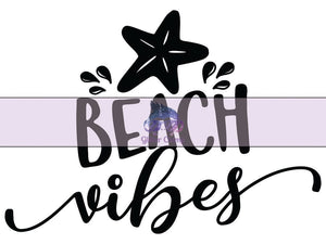 Glitter Chimp Adhesive Vinyl Decal - Beach Vibes Starfish- 3.5"x2.6" Clear Background