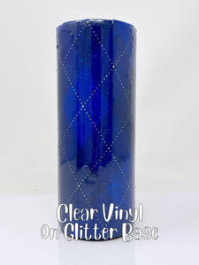 Glitter Chimp Adhesive Vinyl - Blue Argyle