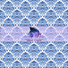 Load image into Gallery viewer, Glitter Chimp Adhesive Vinyl - Blue &amp; White Pattern