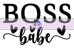 Glitter Chimp Adhesive Vinyl Decal - Boss Babe - 3.5" x 2.55" Clear Background