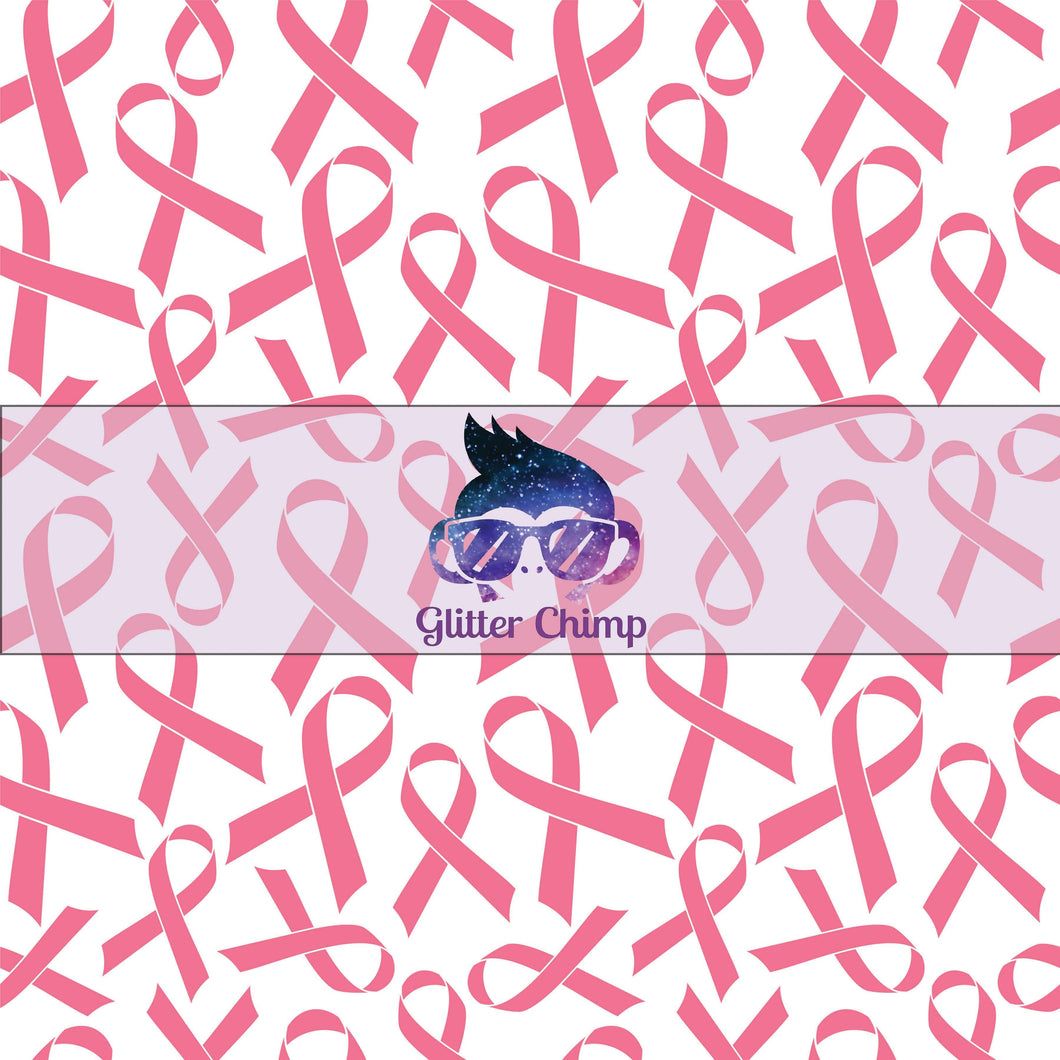 Glitter Chimp Adhesive Vinyl - Breast Cancer Ribbon Pattern