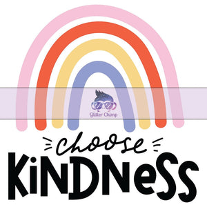 Glitter Chimp Adhesive Vinyl Decal - Choose Kindness - 3"x3" Clear Background