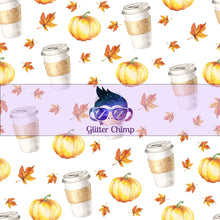 Load image into Gallery viewer, Glitter Chimp Adhesive Vinyl - Coffee Fall Leaves Pattern