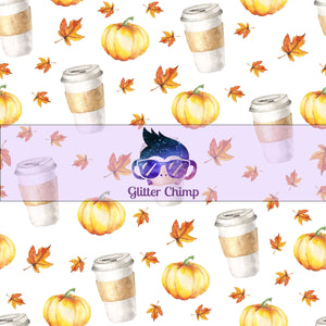 Glitter Chimp Adhesive Vinyl - Coffee Fall Leaves Pattern