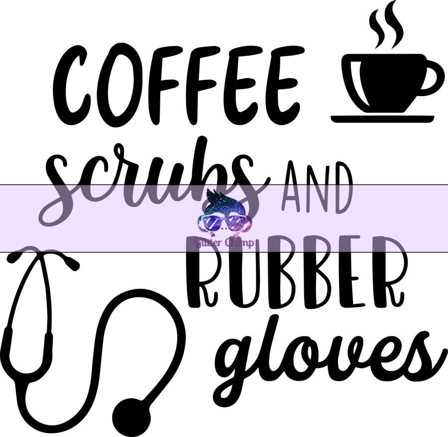 Glitter Chimp Adhesive Vinyl Decal - Coffee Scrubs & Rubber Gloves - 3