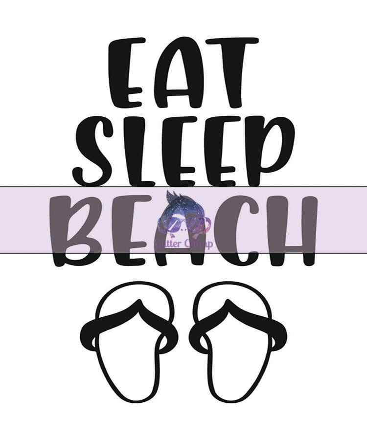 Glitter Chimp Adhesive Vinyl Decal - Eat Sleep Beach - 2.5