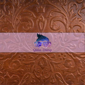 Glitter Chimp Adhesive Vinyl - Embossed Brown Leather