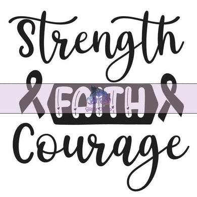 Glitter Chimp Adhesive Vinyl Decal - Strength Faith Courage - 3