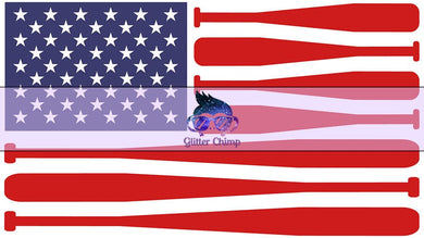 Glitter Chimp Adhesive Vinyl Decal - Baseball or Softball Flag - 3.5