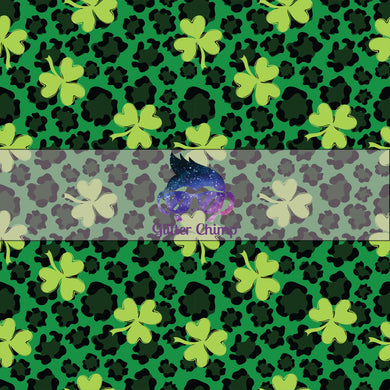 Glitter Chimp Adhesive Vinyl - Green Lucky Leopard