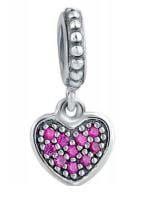 2020 Hawt Inspired Pink Heart Charm - Sterling Silver