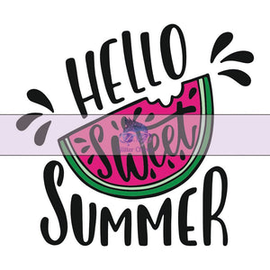 Glitter Chimp Adhesive Vinyl Decal - Hello Sweet Summer Color- 3"x3" Clear Background