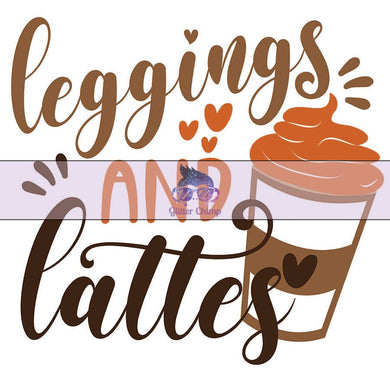 Glitter Chimp Adhesive Vinyl Decal - Leggings and Lattes - 2.75