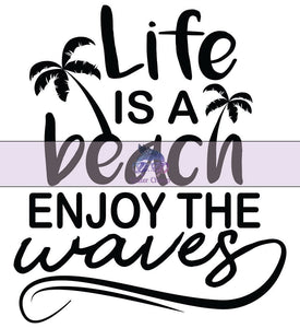 Glitter Chimp Adhesive Vinyl Decal - Life Is A Beach - 3