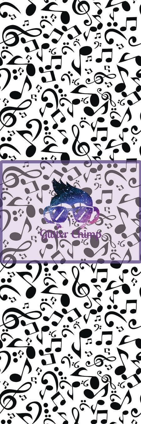 Glitter Chimp Vinyl Pen Wrap - Music Notes - 4.75