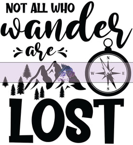 Glitter Chimp Adhesive Vinyl Decal - Not All Who Wander - 3"x3" Clear Background