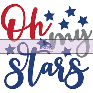 Glitter Chimp Adhesive Vinyl Decal - Oh My Stars - 3"x3" Clear Background
