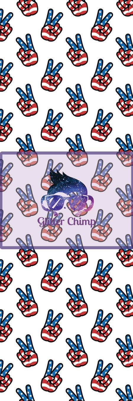 Glitter Chimp Vinyl Pen Wrap - Peace, Love & Patriotism- 4.75