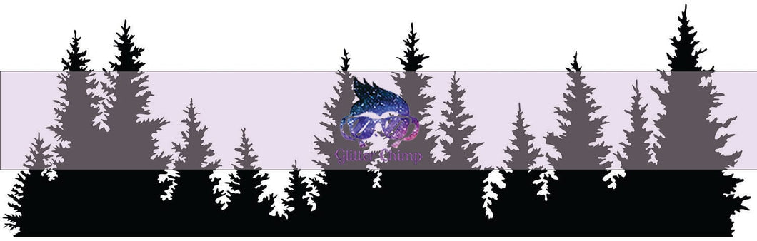 Glitter Chimp Adhesive Vinyl Decal - Pine Tree Silhouette - 9.5 