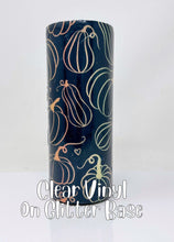 Load image into Gallery viewer, Glitter Chimp Adhesive Vinyl - Pumpkins on Navy Background