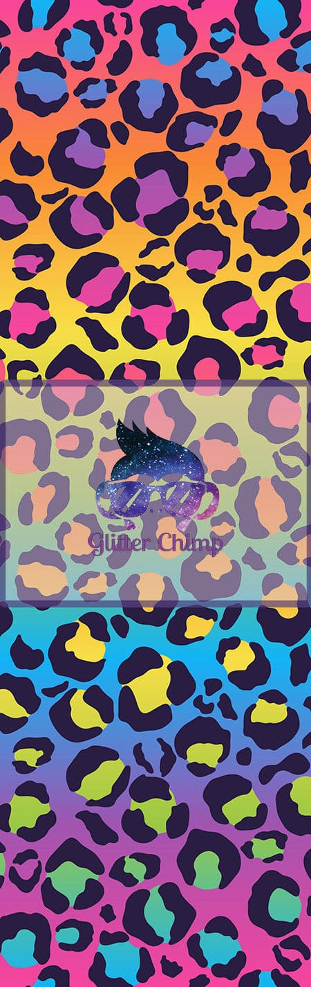 Glitter Chimp Vinyl Pen Wrap - Rainbow Leopard - 4.75