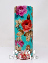 Load image into Gallery viewer, Glitter Chimp Adhesive Vinyl - Roses with Teal Background