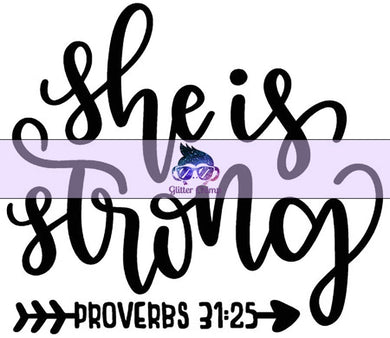 Glitter Chimp Adhesive Vinyl Decal - She Is Strong - 3