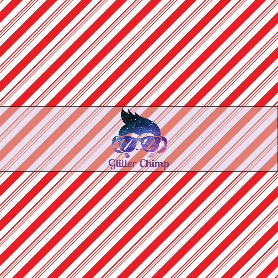 Glitter Chimp Adhesive Vinyl - Traditional Candy Cane Pattern