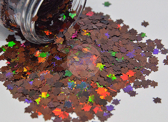 Cocoa Leaves - Holographic Shape Glitter -  1 oz