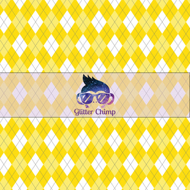 Glitter Chimp Adhesive Vinyl - Yellow Argyle