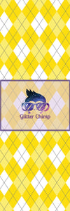 Glitter Chimp Vinyl Pen Wrap - Yellow Argyle - 4.75"x1.5" - Vinyl