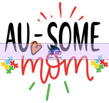 Load image into Gallery viewer, Glitter Chimp Adhesive Vinyl Decal - AU-Some Mom - 3&quot;x3&quot; Clear Background