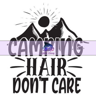 Glitter Chimp Adhesive Vinyl Decal - Camping Hair, Don't Care - 3