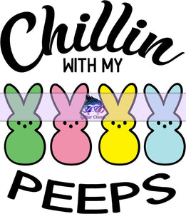 Glitter Chimp Adhesive Vinyl Decal - Chillin' With My Peeps - 3