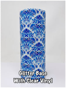 Glitter Chimp Adhesive Vinyl - Blue & White Pattern