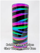 Load image into Gallery viewer, Glitter Chimp Adhesive Vinyl - Rainbow Zebra Pattern