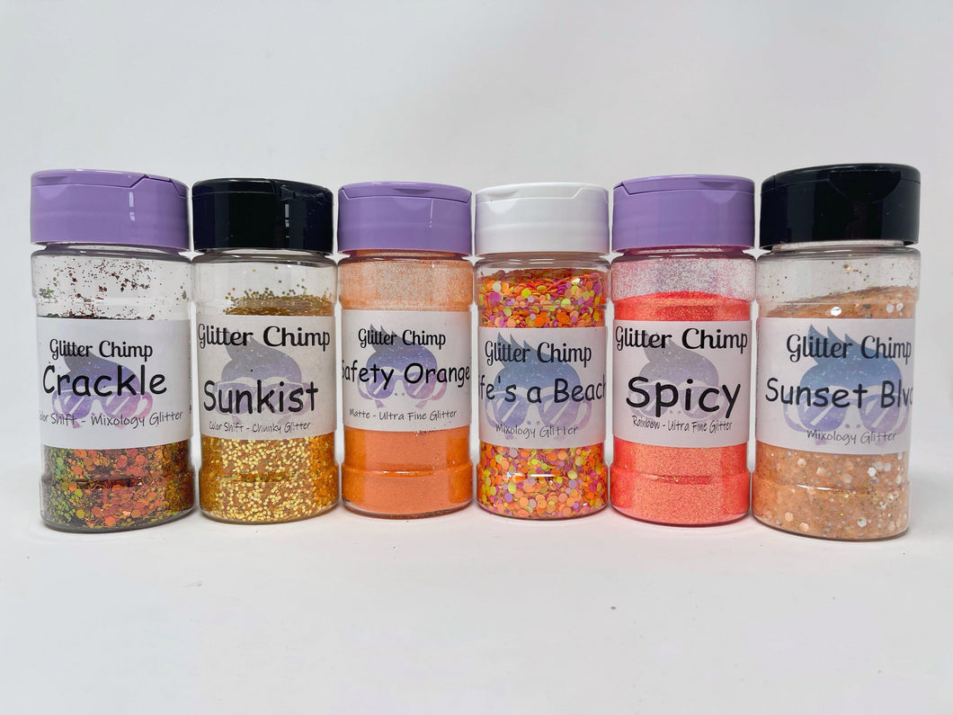 Orange Glitter Pack - Specialty Glitter Pack - Glitter Chimp