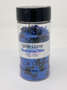 Awareness Ribbon Blue - Shape Glitter -  1 oz