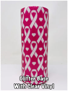 Glitter Chimp Adhesive Vinyl - Breast Cancer Awareness Pattern