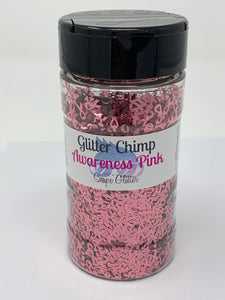 Awareness Ribbon Pink - Shape Glitter -  1 oz