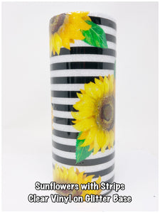 Glitter Chimp Adhesive Vinyl - Sunflower With Stripes